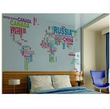 World Map Wall Sticker Country Names