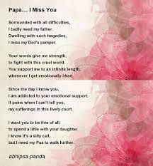 papa i miss you poem by abhipsa panda