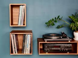 Floating Vinyl Record Storage Shelves
