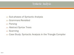 Fall Chart 2 Sub Phases Of Syntactic Analysis Grammars