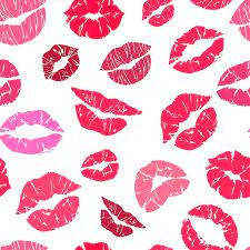 lipstick kiss seamless pattern makeup