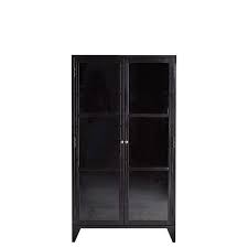 Tine K Home Black Metal Glass Cabinet