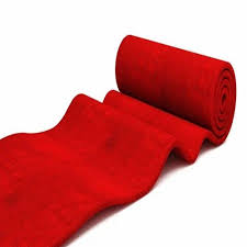 plain red cotton carpet roll