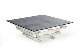 Modern Square Smoked Glass Coffee Table