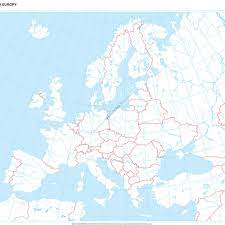 Mapa konturowa Europy 200x150
