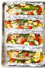 1 salmon fillet on aluminum foil,. Baked Salmon Foil Packets With Vegetables Grill Option Wholesome Yum