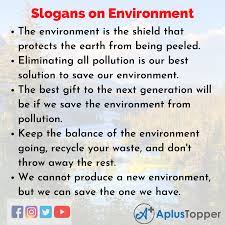 catchy slogans on environment