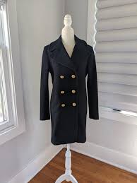 Made In Italy Black Wool Peacoat