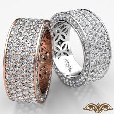 When it comes to buying wedding rings for women we know that there are quite a few considerations, such as what will work with your engagement ring? 4 Row Pave Eternity Round Diamond Ring Womens Wedding Band 14k Rose Gold 3 5ct Tw