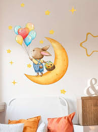 1pc Rabbit Moon Wall Sticker For