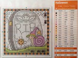Happy Halloween Cross Stitch Pattern And Color Key Chart