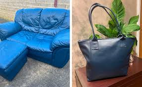 Couches Into Stylish Upcycled Leather Bags