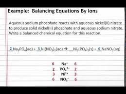 Balancing Chemical Equations By Ions