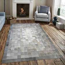 elegant cowhide grey patchwork hide rug