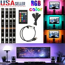 Gaming Room Tv Backlight Cool Diy Led 4 Strip Lights Christmas Remote Control For Sale Online Ebay