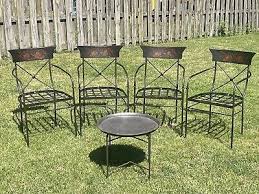 Barrel Hand Painted Metal Patio Chairs