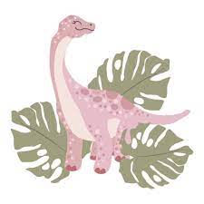 ilration cute pink dinosaur and