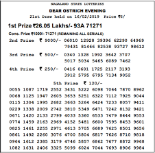 Nagaland State Lottery Evening Result Nagaland Lottery