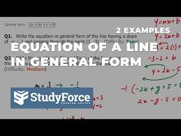 Write Linear Equations In General Form