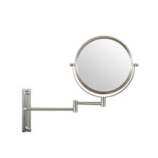 cadeninc 8 in wall mount 1x 10x magnifying makeup vanity mirror with height adjule 360 swivel extension arm brushed nickel