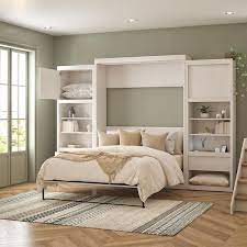 Signature Sleep Murphy Wall Bed Side Cabinet With Pullout Nightstand Ivory Oak 8169341com