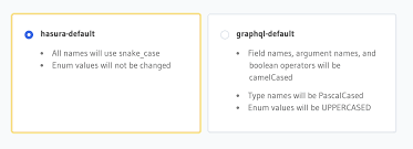 naming conventions for graphql schema