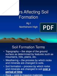 Soil formation and landscape stability. Factors Affecting Soil Formation Weathering Soil