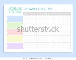 Daily Morning Routine Sticker Rewards Chart Stock Vector