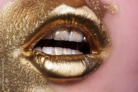 golden paint golden on woman face