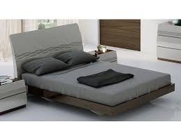 light gray brown queen platform bed