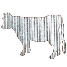 Cow Corrugated Metal Wall Decor Hobby