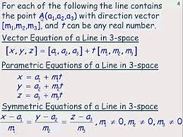 The Equation Of A Line In 3 Space You