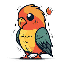 cute parrot vector ilration