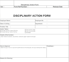 Disciplinary Action Warning Written Examples Template Synonym Sample