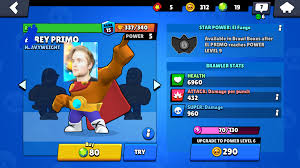 We prepared health stats, attack stats, movement speed, reload speed, and in case of movement speed anb. Skin Remodel Rey Primo Brawlstars