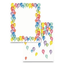 Astrodesigns 91256 Pre Printed Paper 28 Lb 8 1 2 X 11 Multicolor Balloons 100 Sheets Rm