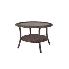 round resin wicker outdoor coffee table