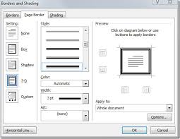 how to insert page borders in word 2010