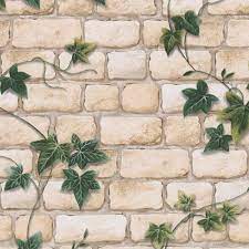 as creation decoro white brick wall ivy