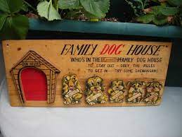Vintage Wooden Wall Plaque 1950s Family