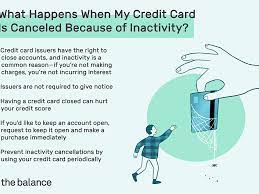 Number, types, and size of credit accounts (10%). Inactive Credit Cards May Be Closed