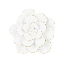 white cactus flower wall decor small