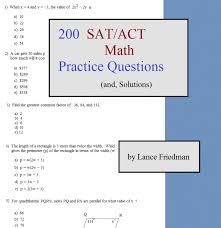 Sat Act Math Practice Questions
