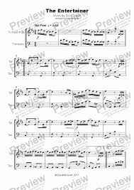 The Entertainer By Scott Joplin Duet For Trumpet And Trombone For Duet Of Trumpets In Bb By Scott Joplin Sheet Music Pdf File To Download