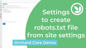 settings to create robots txt file from