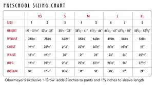 Preschool Sizing Chart Chart Size Chart Preschool
