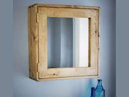Bathroom Mirror Cabinet Natural Wood