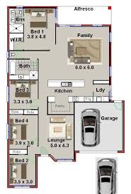The best 4 bedroom 2 story house floor plans. Small Land House Plan Narrow Lot 4 Bedroom Plan New Design Bedroom House Plans 4 Bedroom House Plans Country House Plans