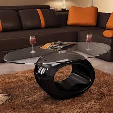 Vidaxl Coffee Table With Oval Glass Top