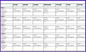 Printable Employee Schedule Template Monthly Staff Excel Weekly Work
